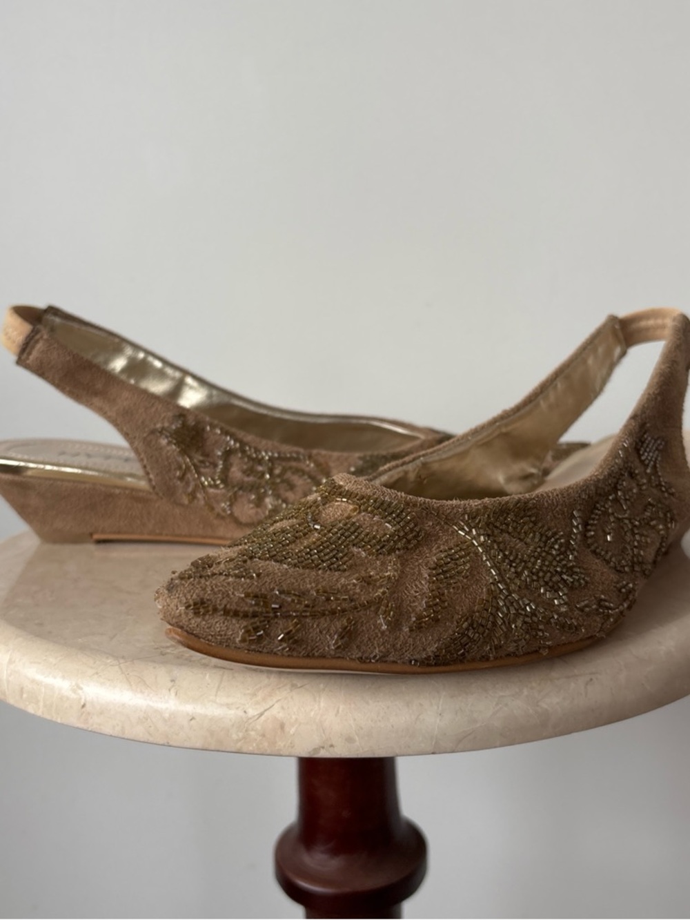 Vintage ‘Hype’ Beaded Slingback Kitten Heels